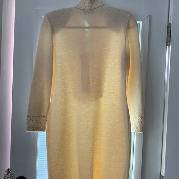 GORGEOUS Vintage St. John Collection IVORY Pearls Sequins Rhinestone Dress 6 - Picture 5 of 15